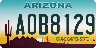 AZ license plate AOB8129