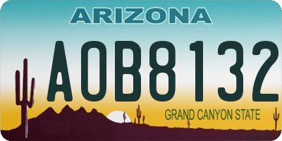 AZ license plate AOB8132