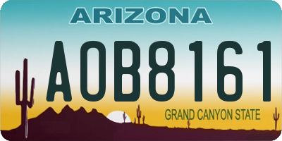 AZ license plate AOB8161
