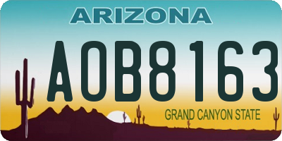 AZ license plate AOB8163