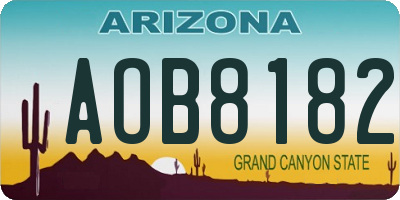 AZ license plate AOB8182