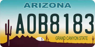 AZ license plate AOB8183