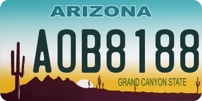 AZ license plate AOB8188