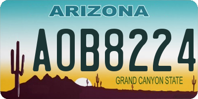 AZ license plate AOB8224