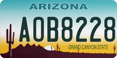 AZ license plate AOB8228