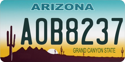 AZ license plate AOB8237