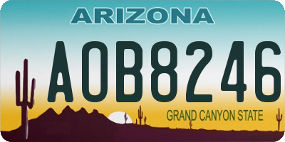 AZ license plate AOB8246