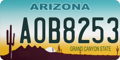AZ license plate AOB8253