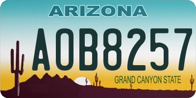 AZ license plate AOB8257