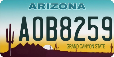 AZ license plate AOB8259