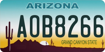AZ license plate AOB8266