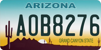 AZ license plate AOB8276