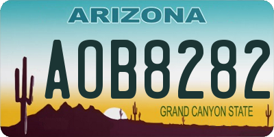 AZ license plate AOB8282