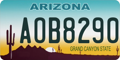 AZ license plate AOB8290