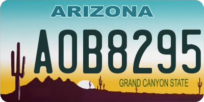 AZ license plate AOB8295