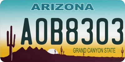 AZ license plate AOB8303