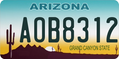 AZ license plate AOB8312