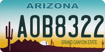 AZ license plate AOB8322