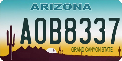 AZ license plate AOB8337