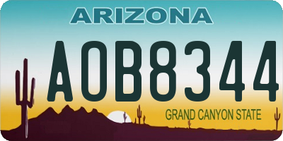 AZ license plate AOB8344