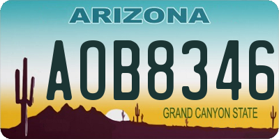 AZ license plate AOB8346