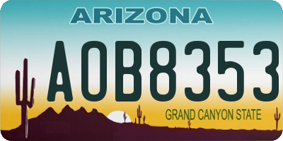 AZ license plate AOB8353