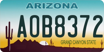 AZ license plate AOB8372