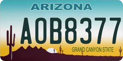 AZ license plate AOB8377