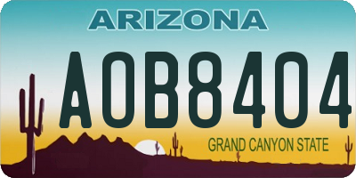 AZ license plate AOB8404
