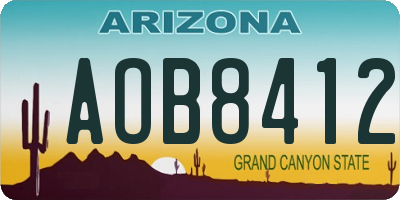 AZ license plate AOB8412