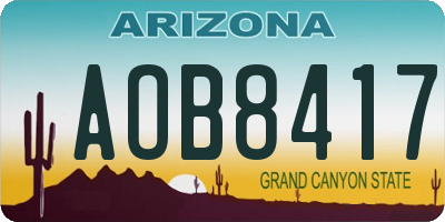 AZ license plate AOB8417