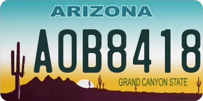 AZ license plate AOB8418