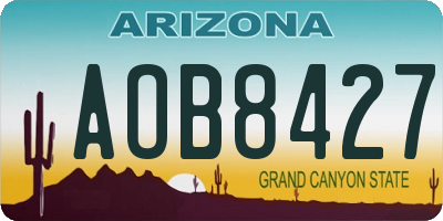 AZ license plate AOB8427