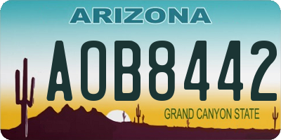 AZ license plate AOB8442