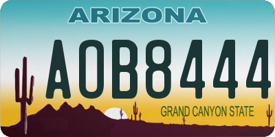 AZ license plate AOB8444