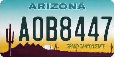 AZ license plate AOB8447