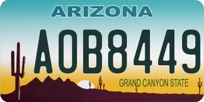 AZ license plate AOB8449
