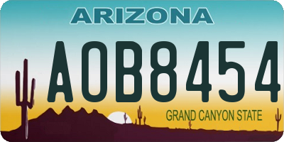 AZ license plate AOB8454