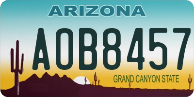AZ license plate AOB8457