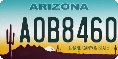 AZ license plate AOB8460