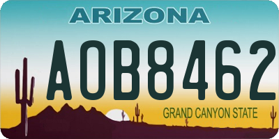 AZ license plate AOB8462
