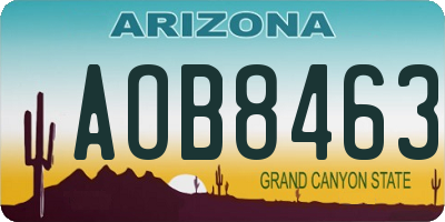 AZ license plate AOB8463