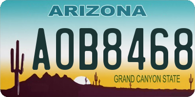 AZ license plate AOB8468