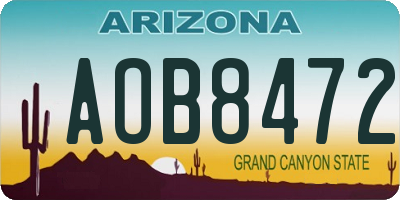 AZ license plate AOB8472
