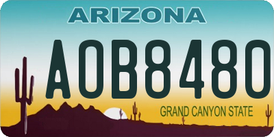 AZ license plate AOB8480