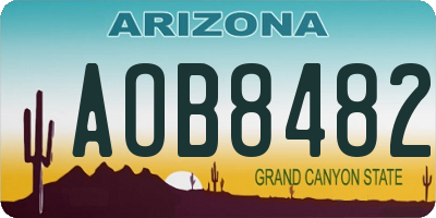 AZ license plate AOB8482