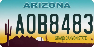 AZ license plate AOB8483