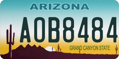 AZ license plate AOB8484
