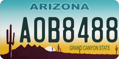 AZ license plate AOB8488