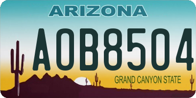 AZ license plate AOB8504